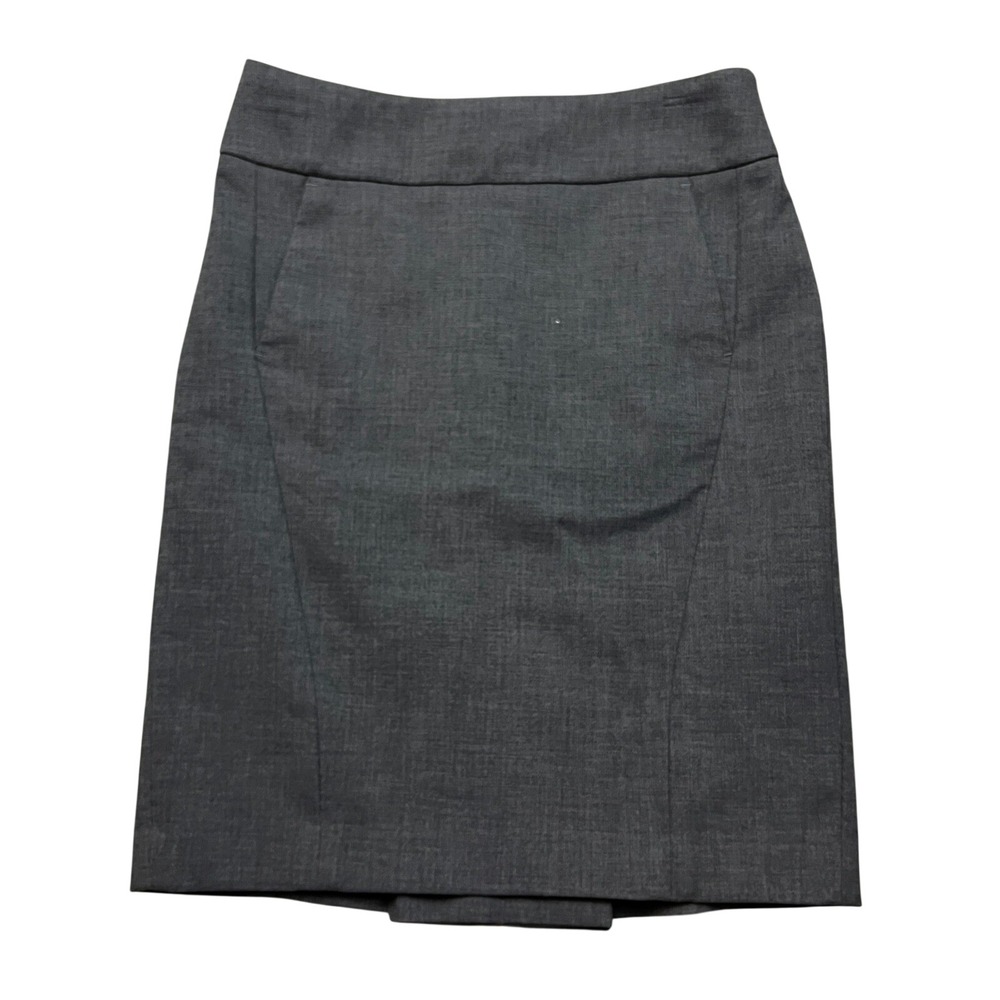 Ann Taylor LOFT Pencil Skirt Womens 2P Gray Mini Lined Career Business